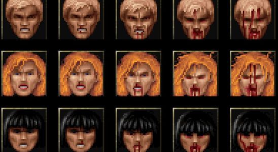 Pained faces of the player-characters in Rise of the Triad: Ludicrous Edition