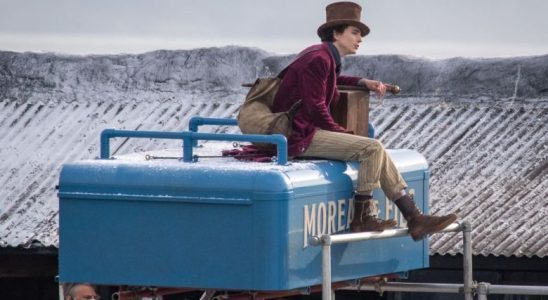 LYME REGIS, ENGLAND - OCTOBER 12: Timothée Chalamet is seen as Willy Wonka during filming for the Warner Bros and the Roald Dahl Story Company's upcoming movie 'Wonka' on October 12, 2021, in Lyme Regis, England. This film will focus on the young Willy Wonka on his earliest adventure and how he met the Oompa-Loompas. (Photo by Finnbarr Webster/Getty Images)