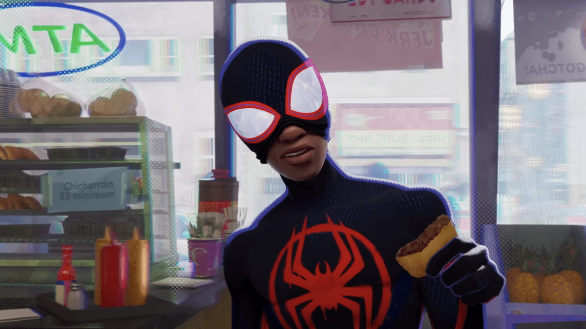 Miles Morales in a bodega in Spider-Man: Across the Spider-Verse