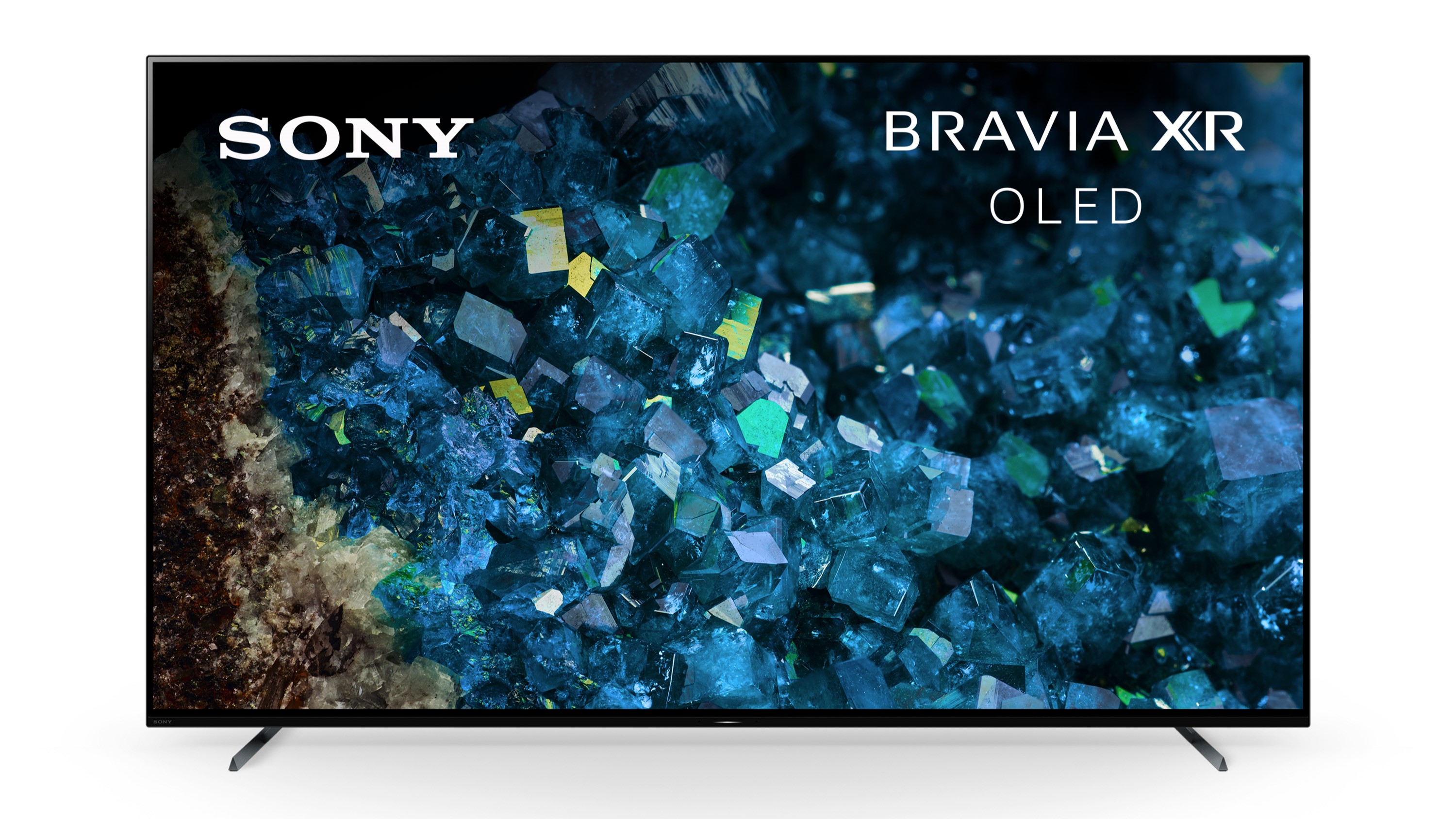 Le téléviseur OLED Sony A80L sur fond blanc.