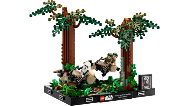 Diorama Star Wars Endor Speeder Chase de Lego.