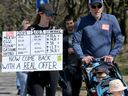 Les grévistes de l'AFPC à Ottawa le 28 avril. 