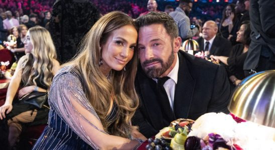 Jennifer Lopez and Ben Affleck at the 2023 Grammys