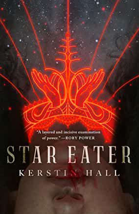 Couverture du livre de Star Eater avec un objet rouge brillant ressemblant à une couronne à l'envers en arrière-plan