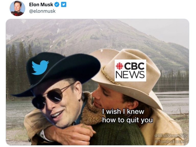 Elon Musk trolls CBC après le retour du diffuseur sur Twitter: « JE NE PEUX PAS VOUS QUITTER »