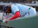 Vladimir Guerrero Jr. des Blue Jays de Toronto réagit lors de la sixième manche contre les Phillies de Philadelphie.