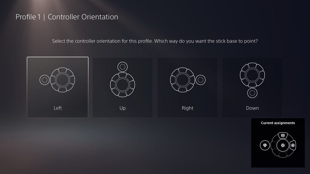 Image de l'interface utilisateur du contrôleur d'accès montrant les options d'orientation du contrôleur