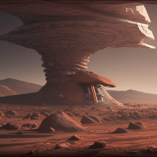 Génération NightCafe AI de la station-service sur Mars