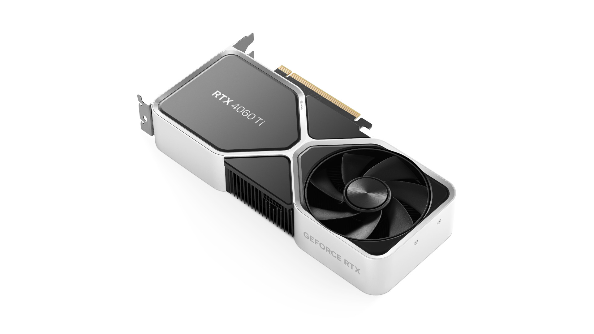 Le Nvidia RTX 4060 sur un fond blanc.