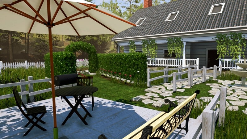 Decking sim jeux cour été