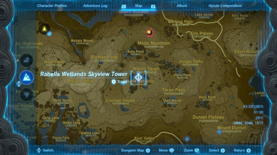 Zelda: Tears Of The Kingdom: Comment débloquer Rabella Wetlands Skyview Tower 2