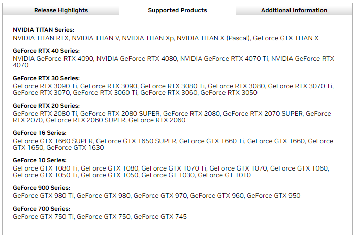 GPU pris en charge