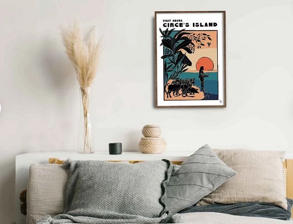 Image de l'île de Circé Aeaea imprimée par Fran Haslam Designs sur Etsy