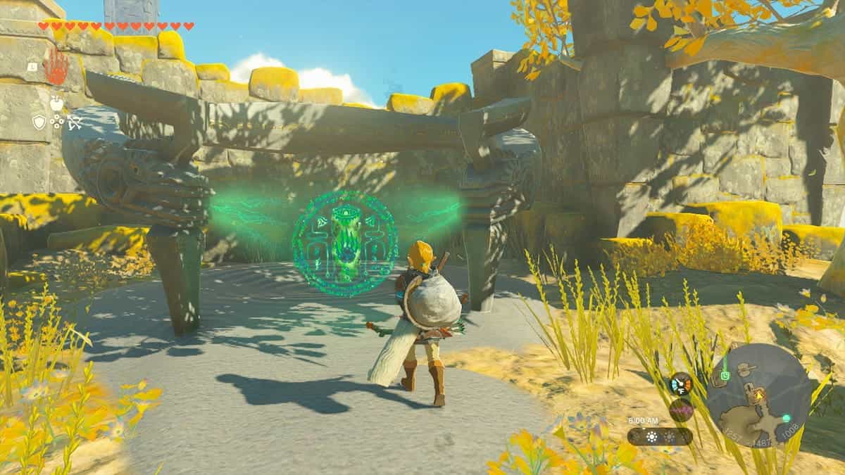 Link discovering a mysterious symbol in Tears of the Kingdom.