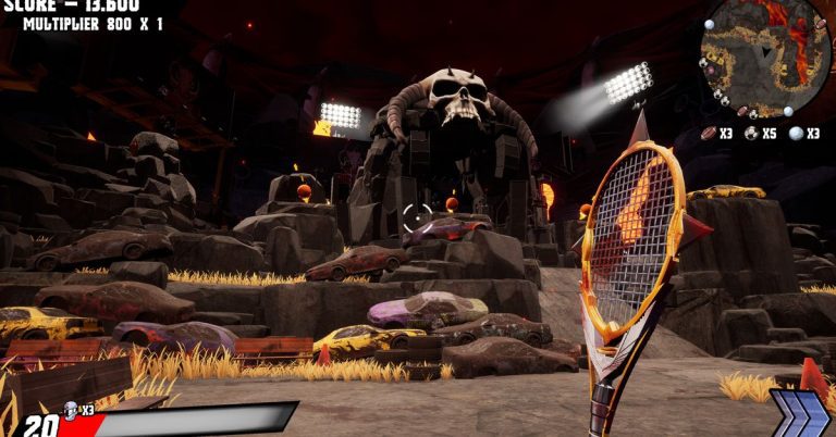 Ce jeu est comme Doom, mais avec une raquette de tennis et des hamburgers
