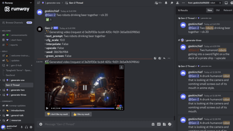 Discord Bot crée des vidéos AI impressionnantes à partir de demandes de chat