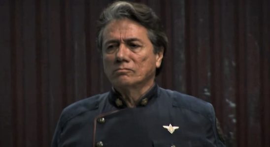 Edward James Olmos on Battlestar Galactica.