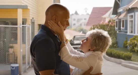 Rita Moreno holding Vin Diesel