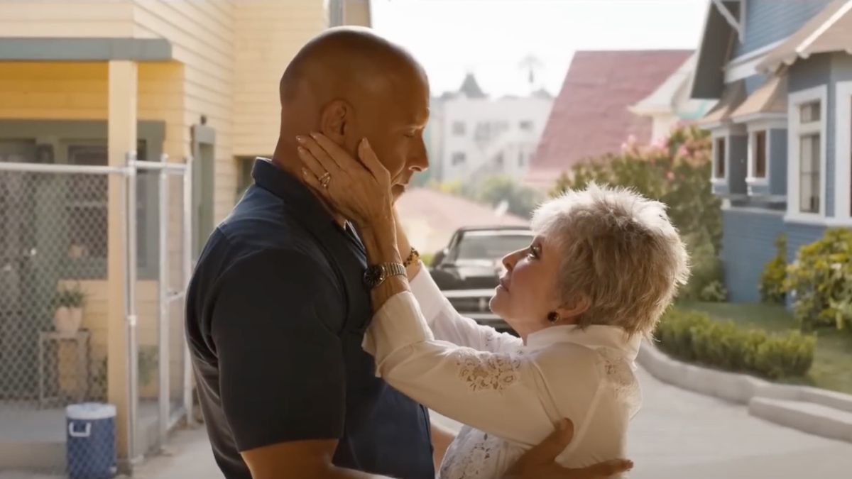 Rita Moreno holding Vin Diesel