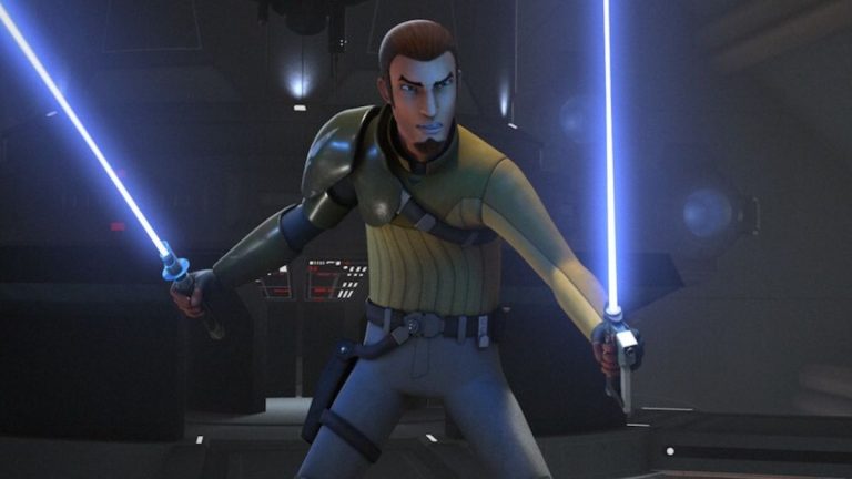 Kanan Jarrus wielding two lightsabers in Star Wars Rebels