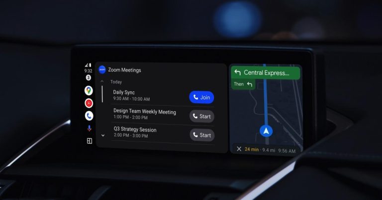 Google apporte les réunions Zoom, Teams et Webex à Android Auto