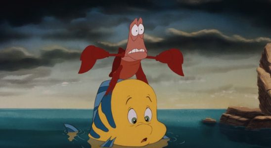 Flounder and Sebastian in Animated Little Mermaid