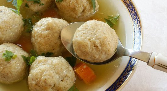 Matzah ball soup.