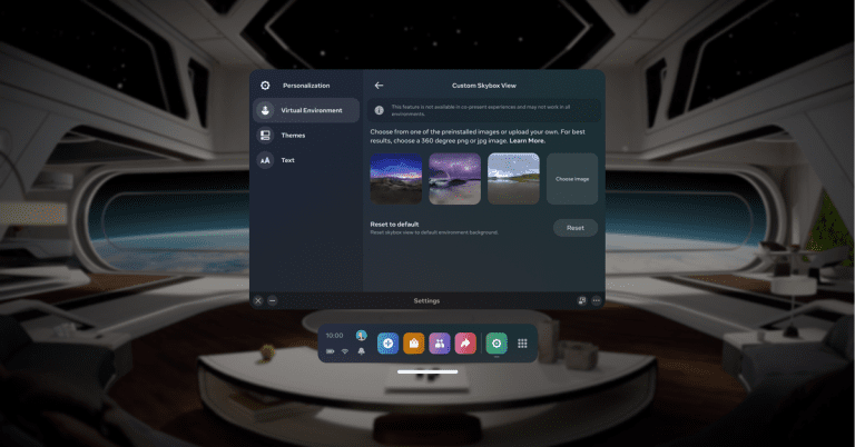 La mise à jour 54 de Meta Quest vous permet de personnaliser votre Skybox