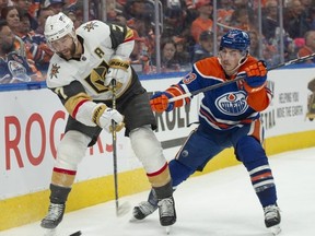 Le défenseur de Vegas Alex Pietrangelo (à gauche) a remporté la Coupe Stanley avec St. Louis en 2019. Son prochain match éliminatoire sera le 120e de sa carrière.  J'y suis allé, c'est fait.  Shaughn Butts / Réseau Postmedia