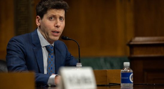 Sam Altman testifying on capital hill.