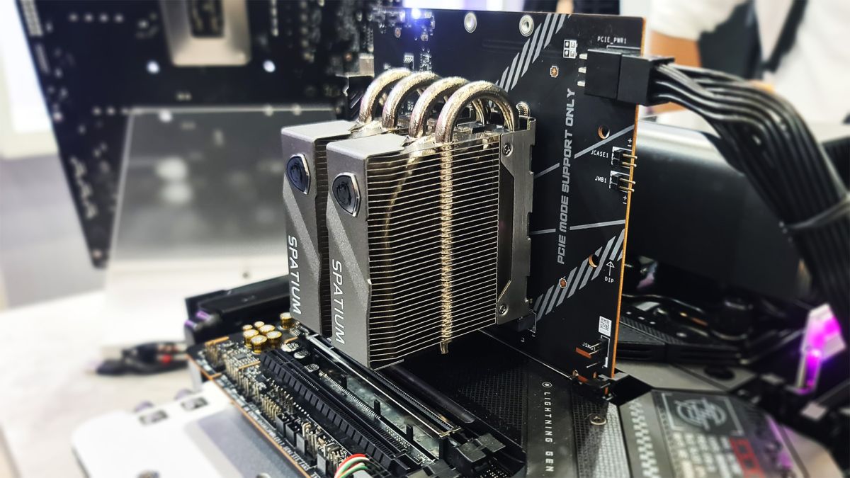 PCIe 5.0 SSD cooling on display at Computex 2023.