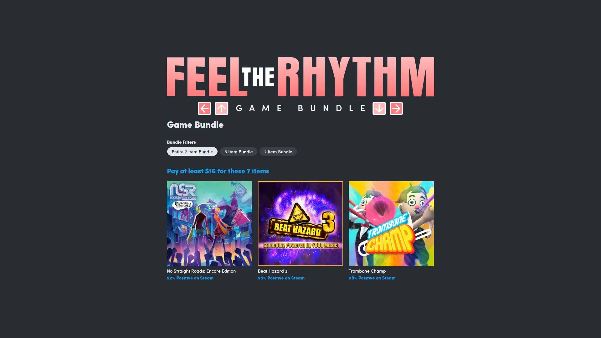 Les derniers packs de jeux de rythme Humble Bundle
