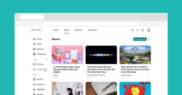 Les utilisateurs de Pocket peuvent désormais créer plusieurs collections d’articles, de vidéos et de sites Web