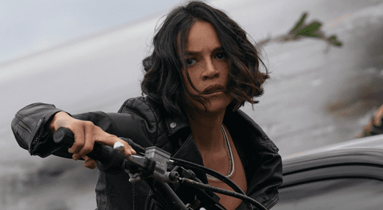 Michelle Rodriguez as Letty on a mototcycle in Fast X