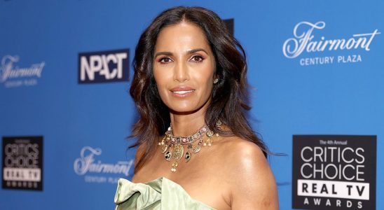 Padma Lakshmi in green dress for Critic