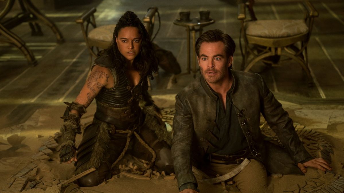 Michelle Rodriguez and Chris Pine in Dungeons & Dragons: Honor Among Thieves