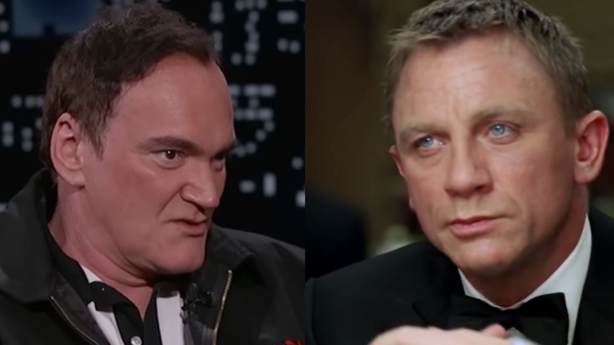 Tarantino appearing on Jimmy Kimmel Live!, Daniel Craig