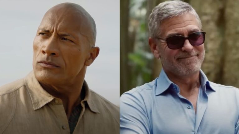 Dwayne Johnson George Clooney side by side