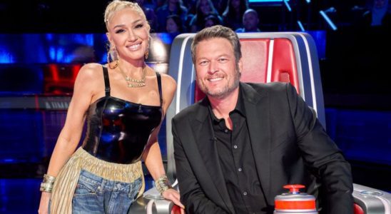 Gwen Stefani and Blake Shelton on The Voice.