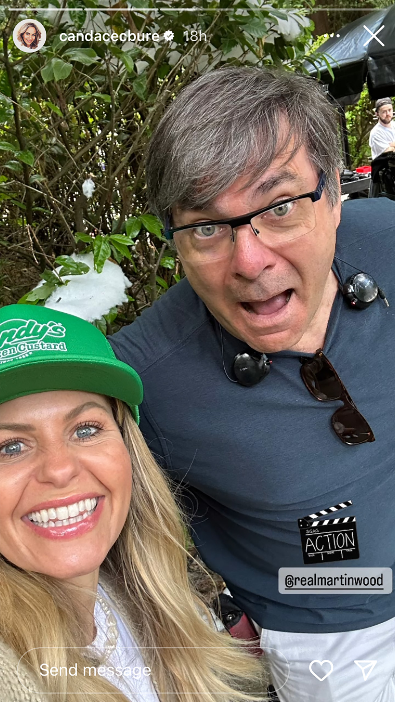 Martin Wood et Candace Cameron Bure sur le tournage du film GAF 2023.