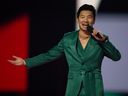 Hot Simu Liu lors des Juno Awards 2023 à Rogers Place à Edmonton, le lundi 13 mars 2023. 