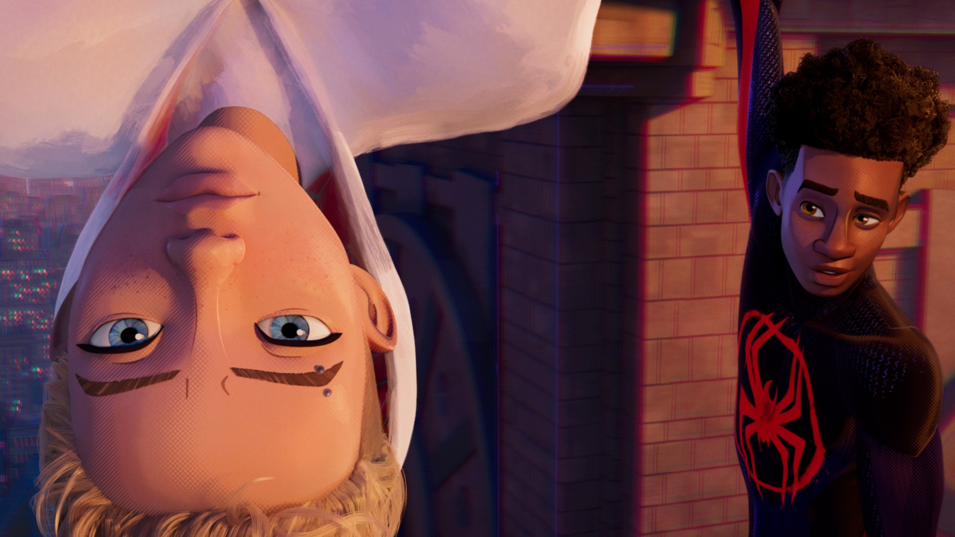 Gwen Stacy et Miles Morales dans Spider-Man : Across the Spider-Verse