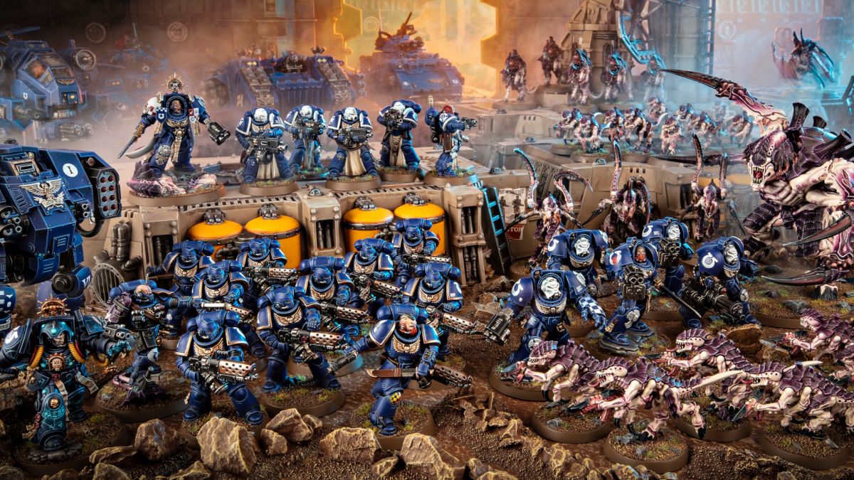 Ultramarines and Tyranids clash on the battlefield in Warhammer 40,000 Leviathan