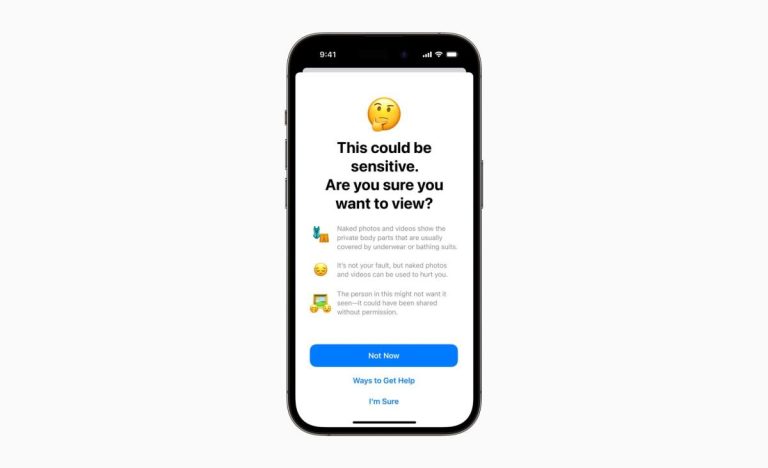 La nouvelle fonctionnalité iPhone met en garde contre les nus indésirables