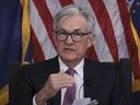 Le président de la Réserve fédérale, Jerome Powell, prend la parole lors de la conférence de recherche Thomas Laubach à Washington, DC. 