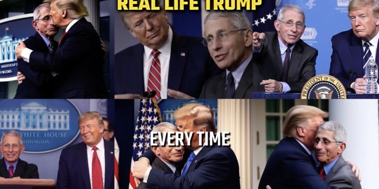 La publicité DeSantis utilise de fausses images d’IA de Trump étreignant et embrassant Fauci, selon les experts