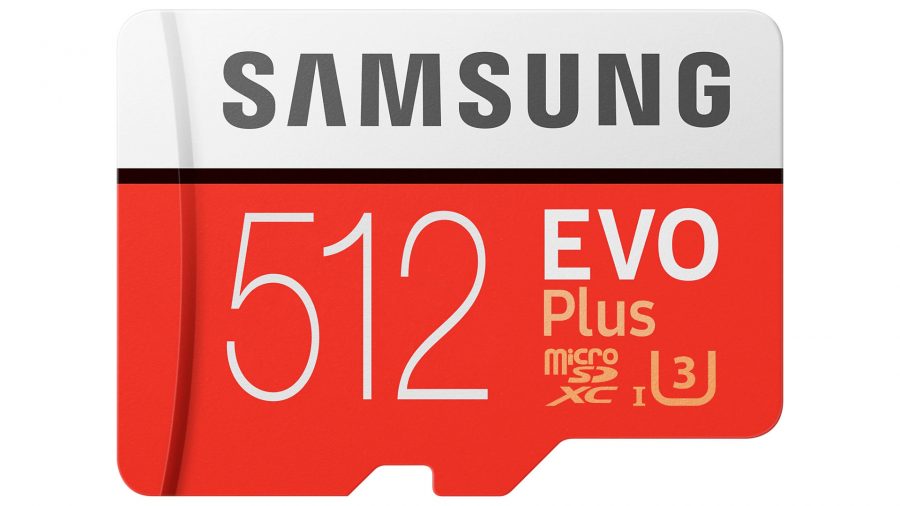 Meilleure carte SD pour Steam Deck : la carte microSD Samsung EVO Plus sur fond blanc