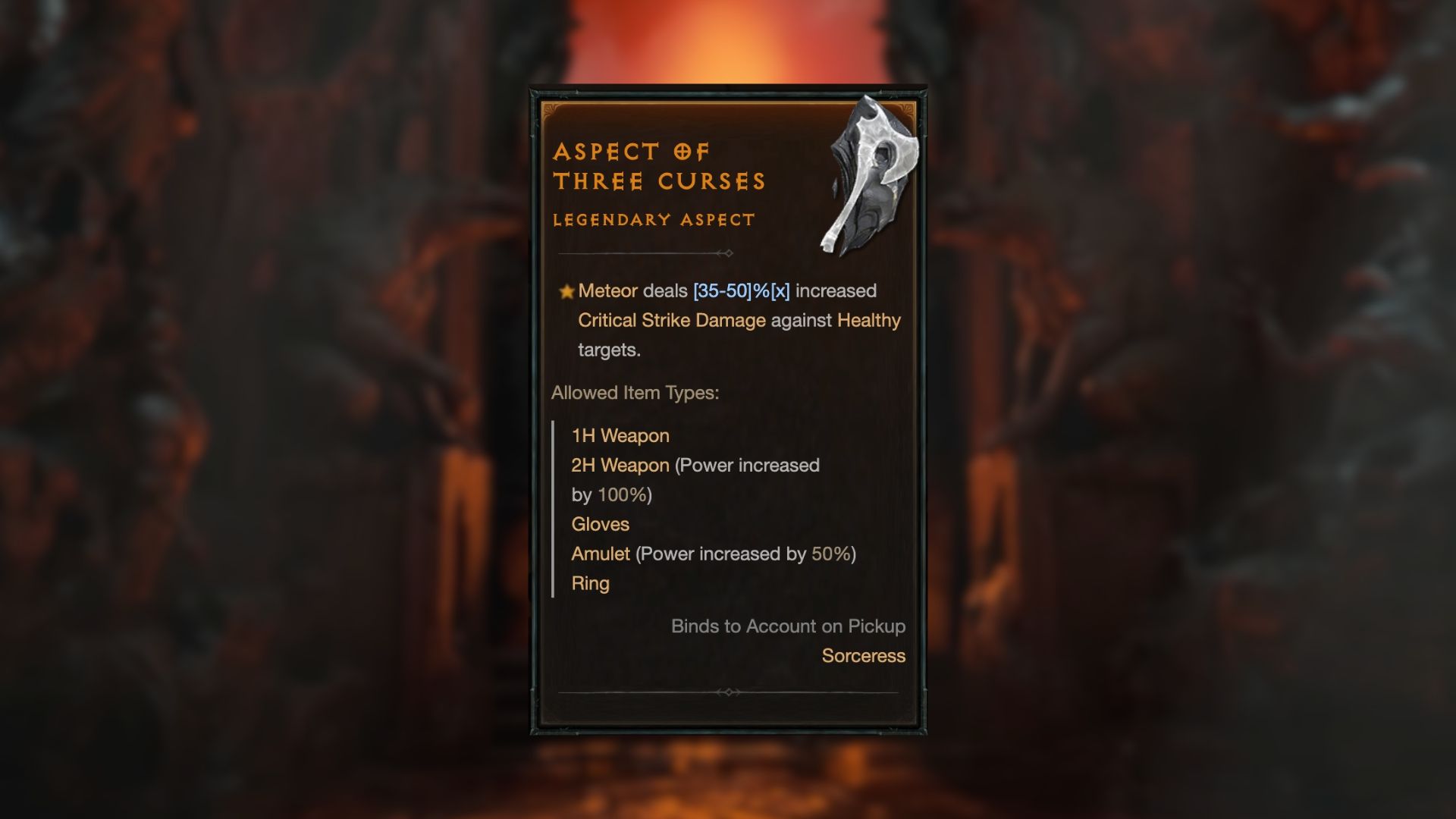 Aspect des trois malédictions dans Diablo 4