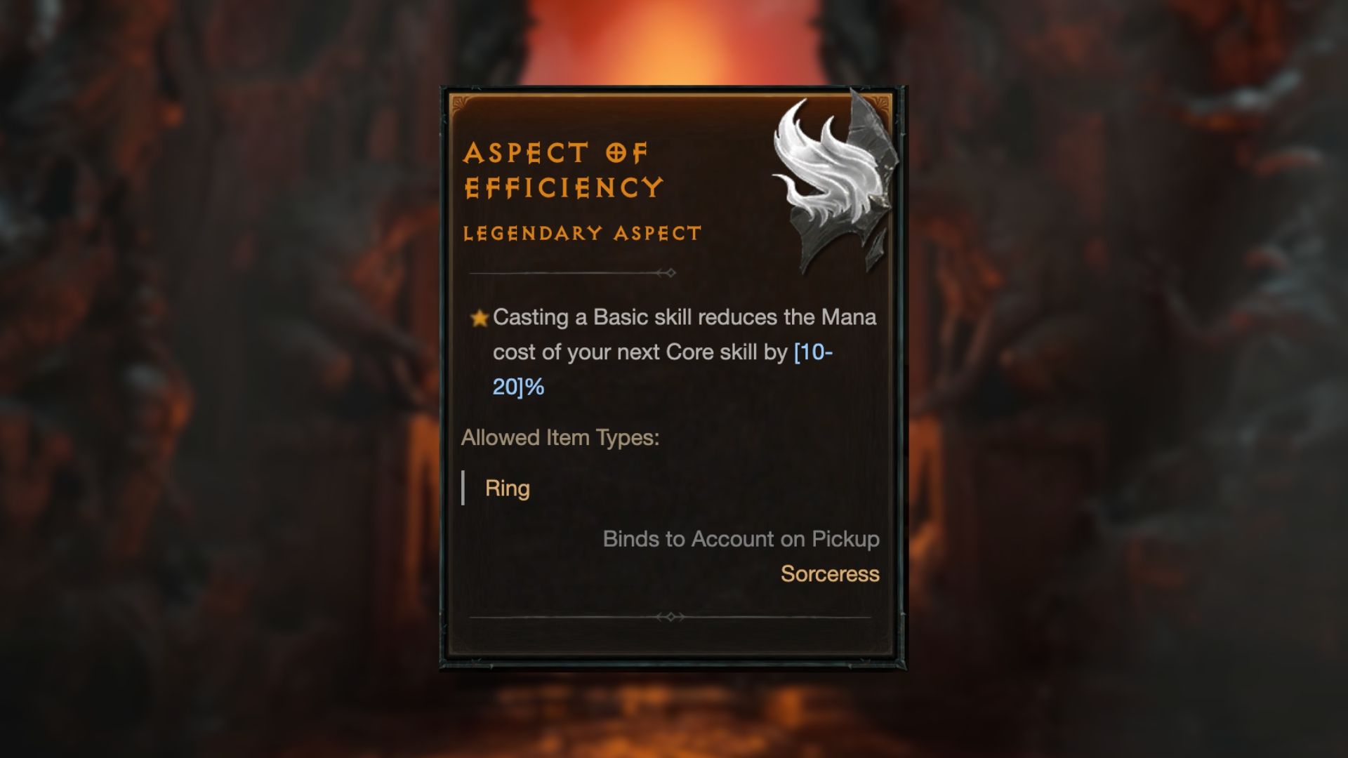 Aspect de l'efficacité dans Diablo 4