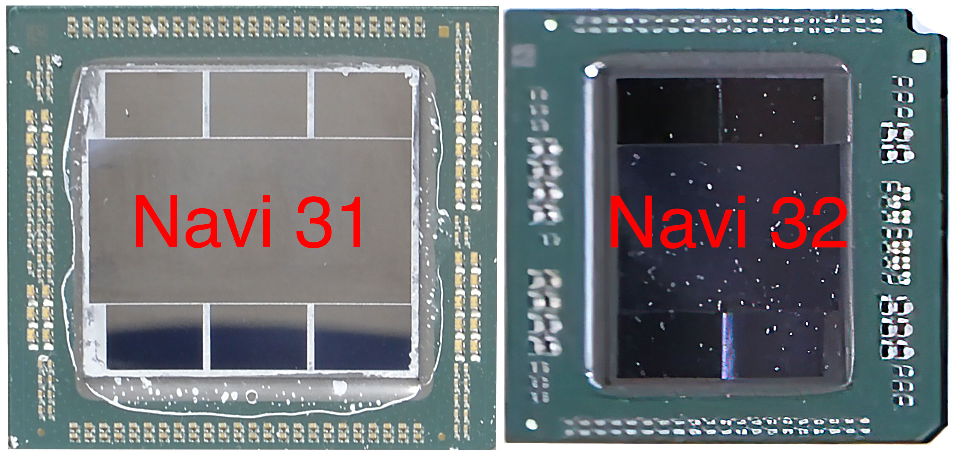 Coup de puce AMD Navi 31 contre AMD Navi 32